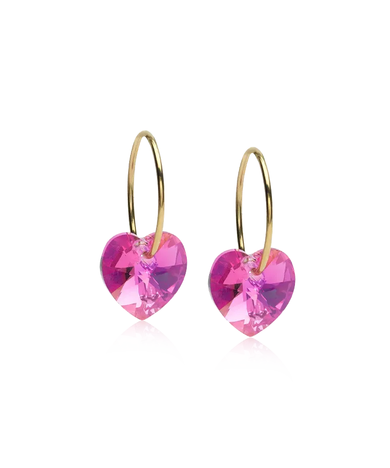 Blomdahl Ear Ring 14 mm Pendant Heart øredobber rose gullfarget