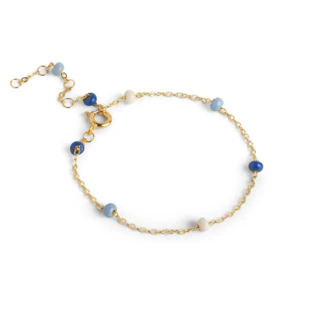 Enamel Lola Bold armbånd Marine 15+4 cm sølv