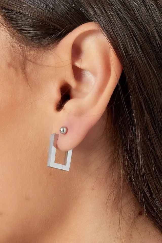 Mea Nani Basic Rectangle Hoops øredobber sølv small