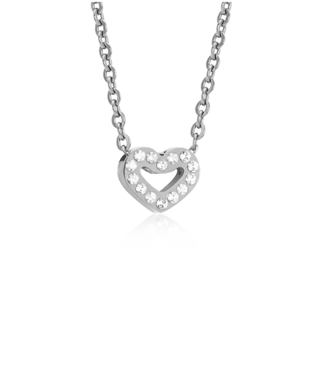Blomdahl Brilliance Heart Hollow halskjede 40-45 cm crystal