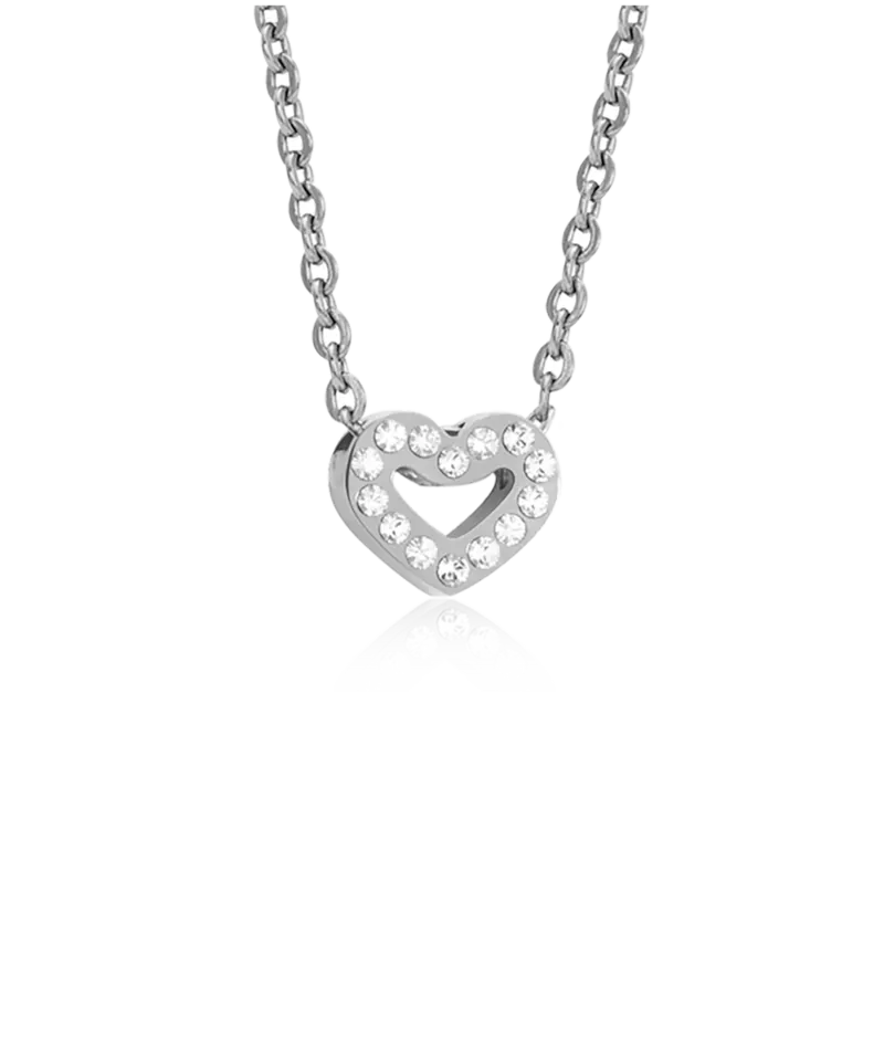 Blomdahl Brilliance Heart Hollow halskjede 40-45 cm crystal