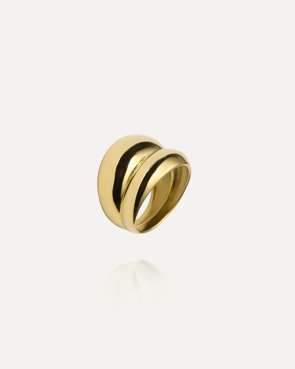 Mockberg Rebel Double Ring gullring stål str 50-60