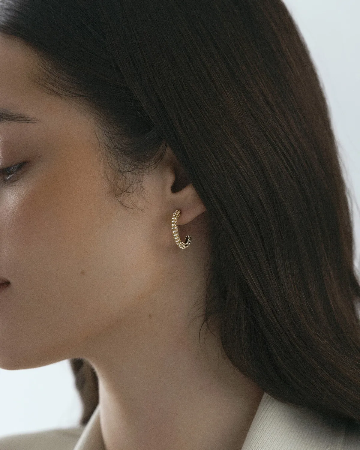 Mockberg Pavé Eternal Large Earrings øredobber gull 20 mm