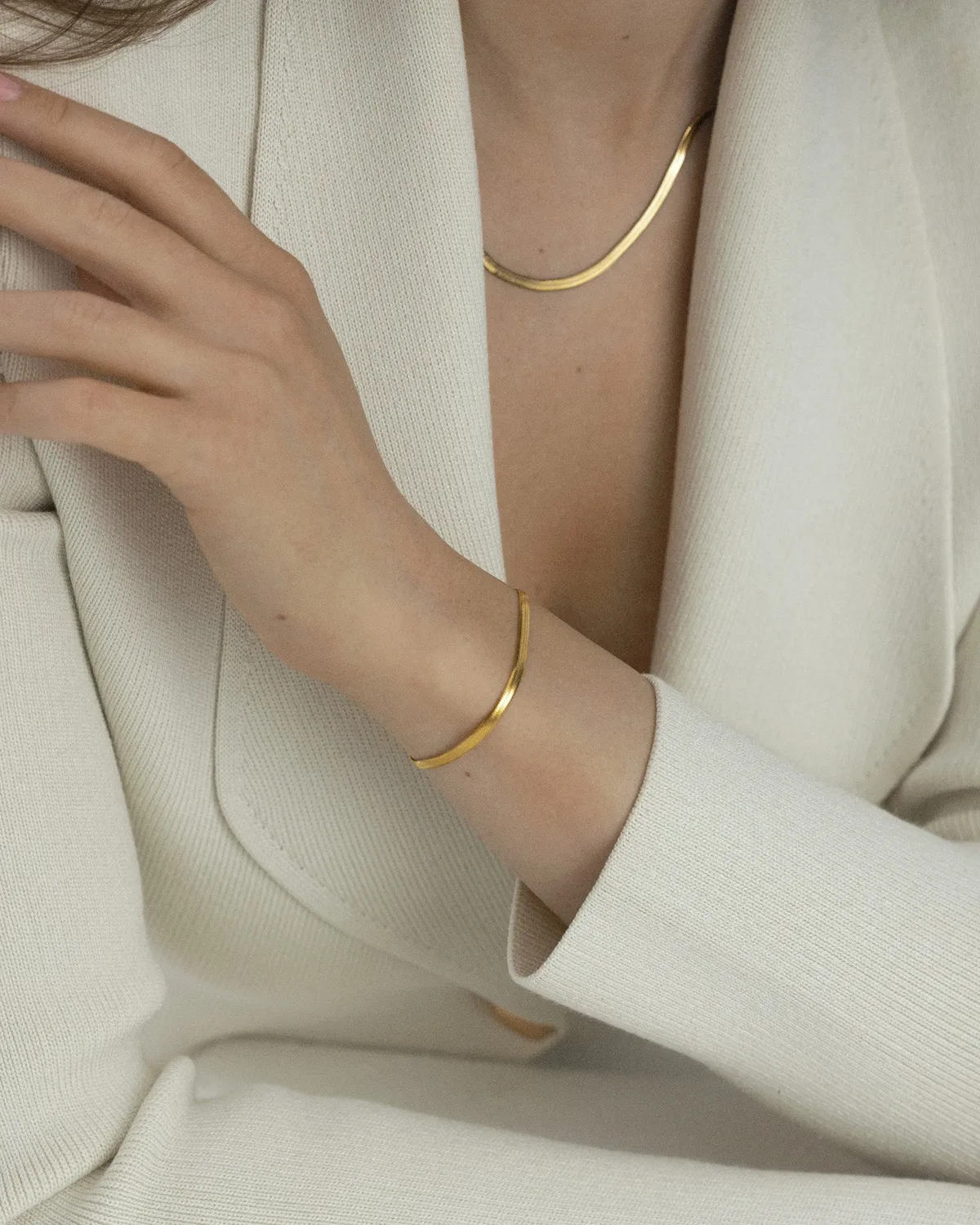 Mockberg Thin Snake Combo smykkesett gull 2-delt