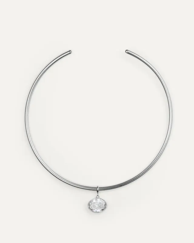 Mockberg Soléne Steel halskjede sølv cubic zirconia