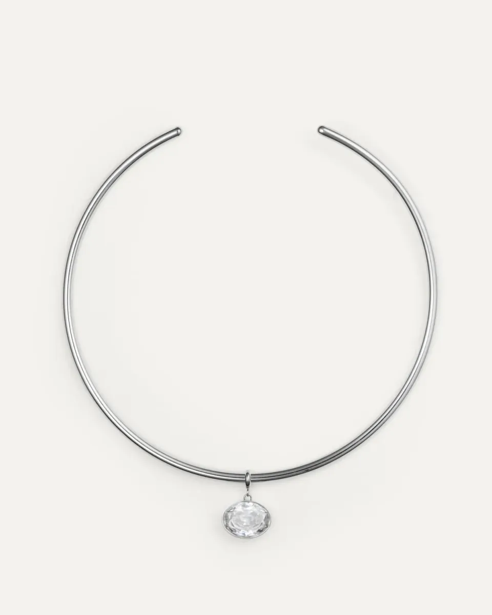 Mockberg Soléne Steel halskjede sølv cubic zirconia