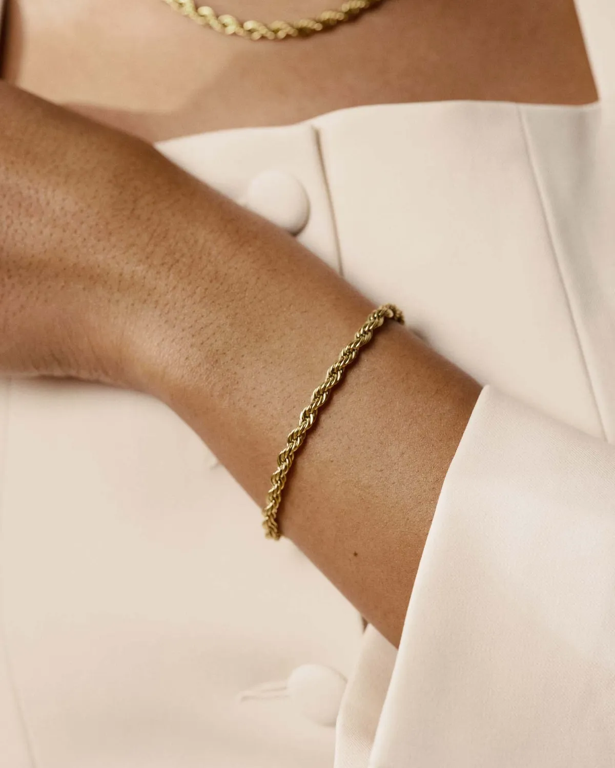 Mockberg Bold Rope Chain Bracelet armbånd M gull