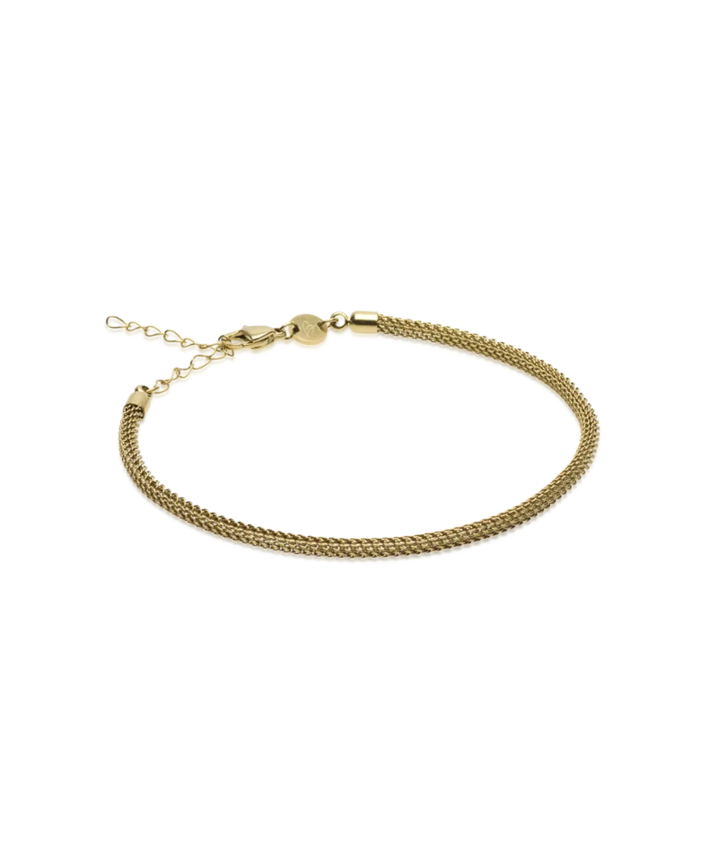 Blomdahl Round Mesh armbånd gull 15,5–19 cm nikkelfritt