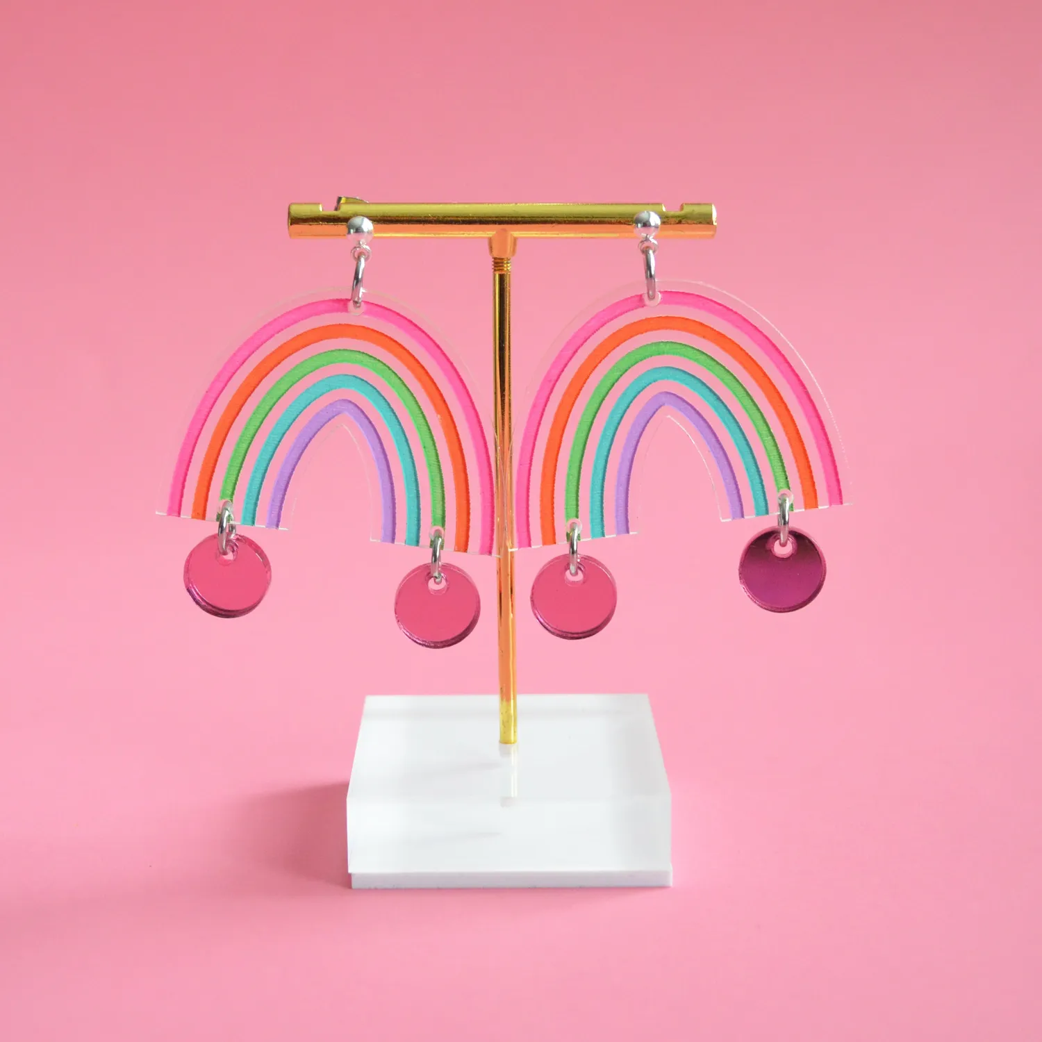 BooandBooFactory Pastel Rainbow Arch øredobber gull