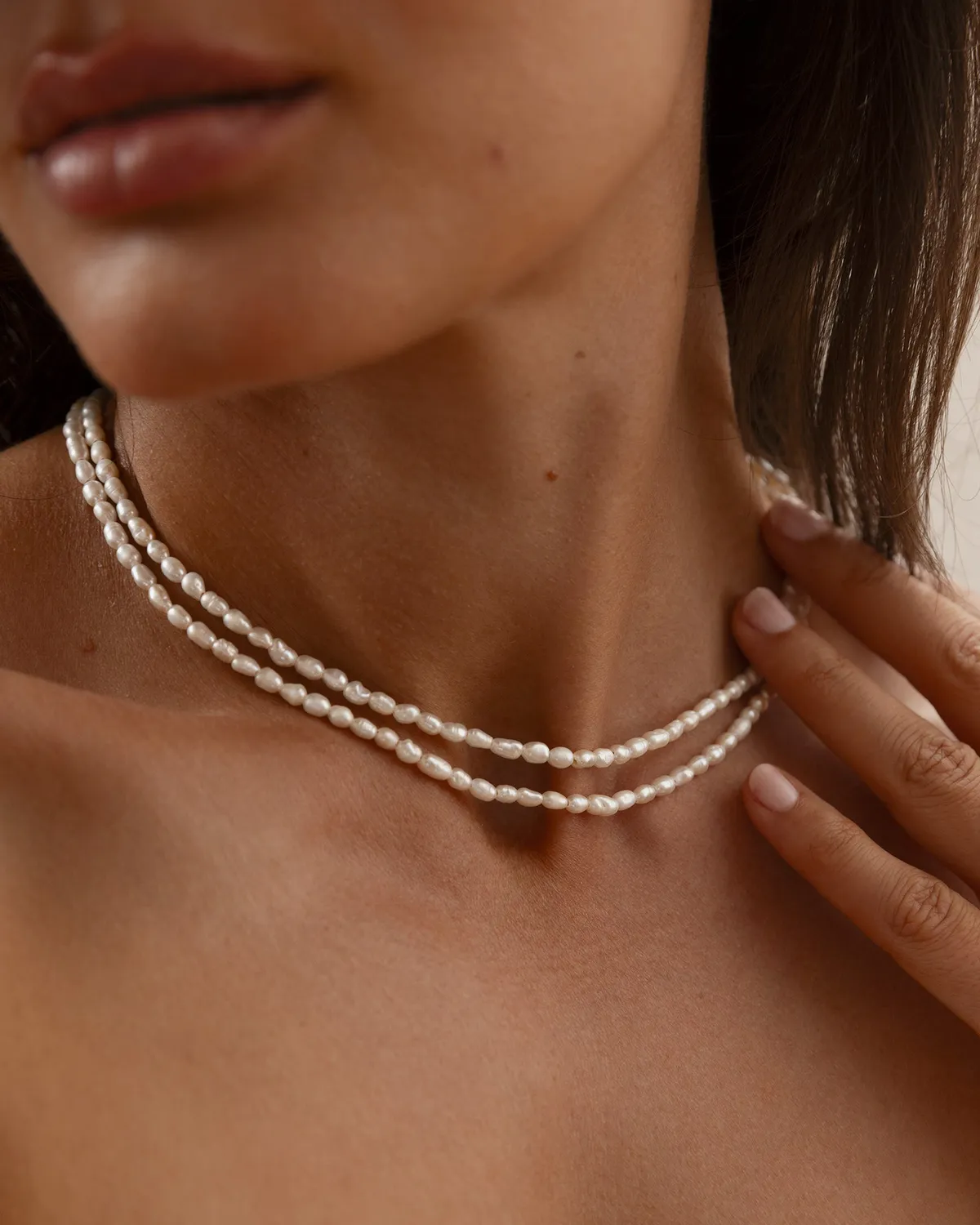 Mockberg Pearl Necklace perlekjede sølv 400 mm