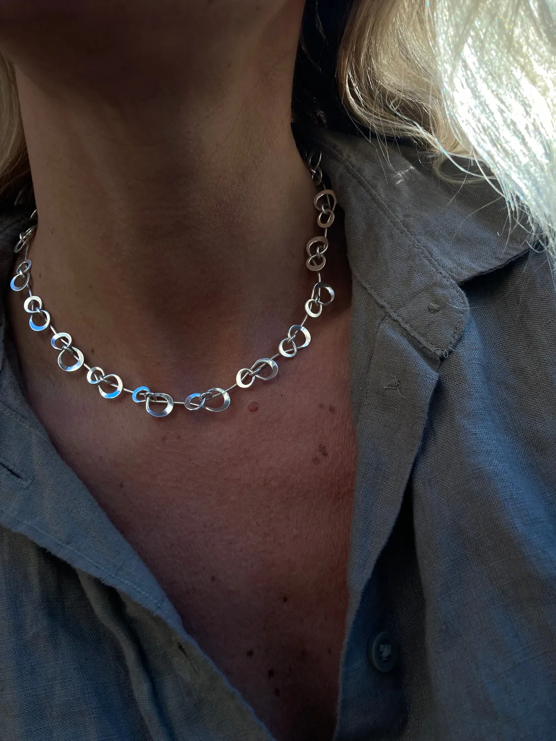 Sivia Smykkedesign Evigheten collier halssmykke sølv 42cm