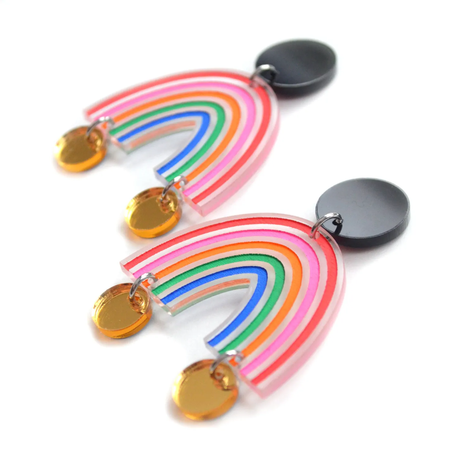 BooandBooFactory Rainbow øredobber statement regnbue