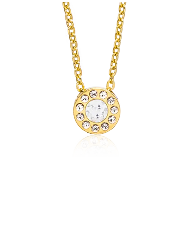 Blomdahl Brilliance Halo halskjede crystal gull 40–46 cm