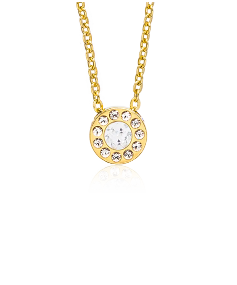 Blomdahl Brilliance Halo halskjede crystal gull 40–46 cm