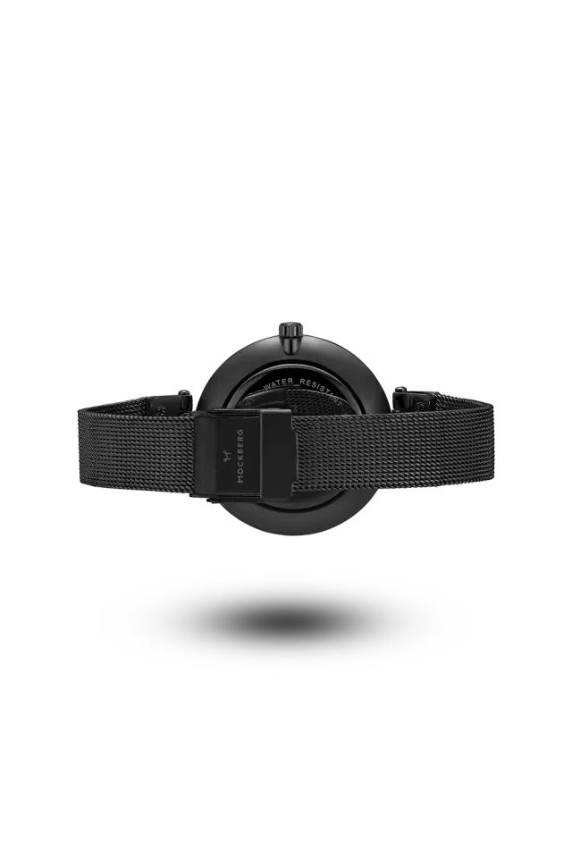 Mockberg Strap Lio klokkereim sort mesh 18cm stål