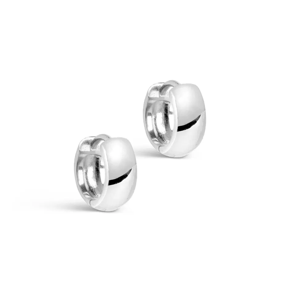Enamel Classic Wide hoops 11 mm sølv par