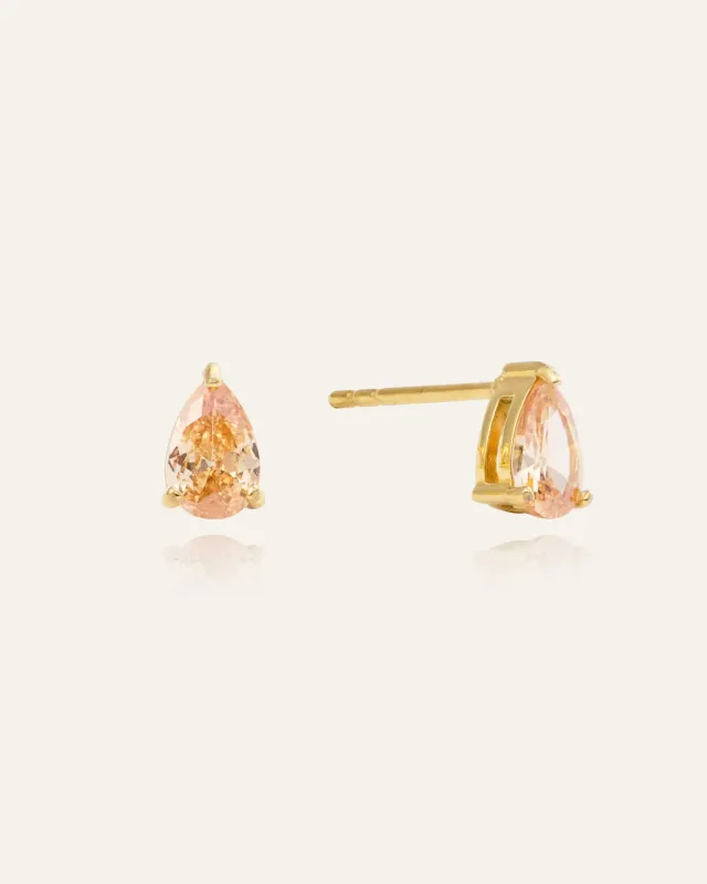 Mockberg Belle Champagne øredobber medium 6x4 mm