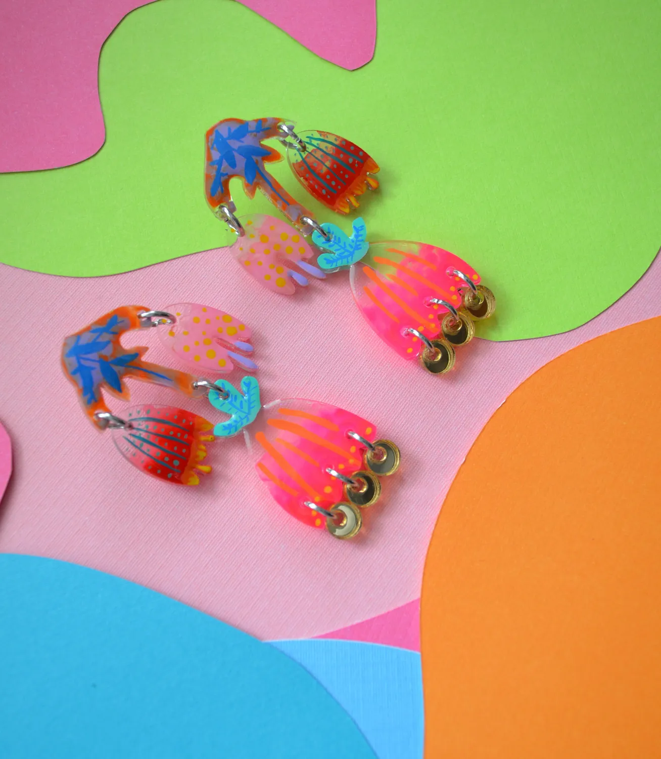 BooandBooFactory Tulip Flower studs øredobber flerfarget
