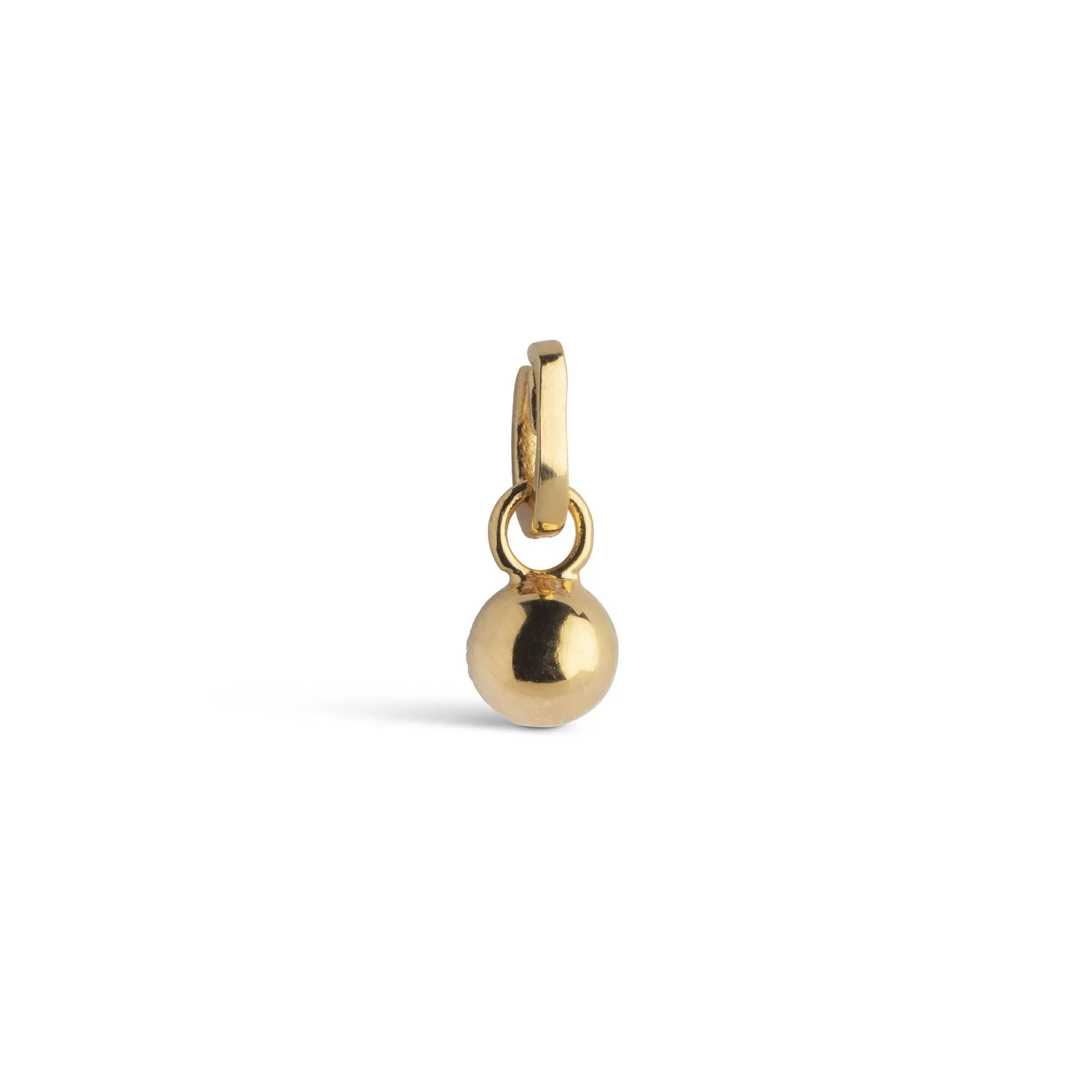 Enamel Charm Disco Ball charm 5,5 mm gull med zirkonia