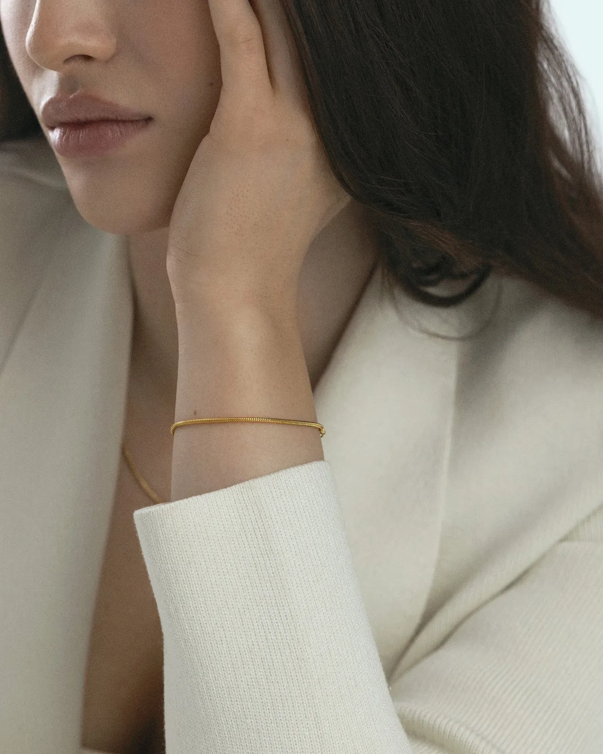 Mockberg Snake Chain armbånd gull Small