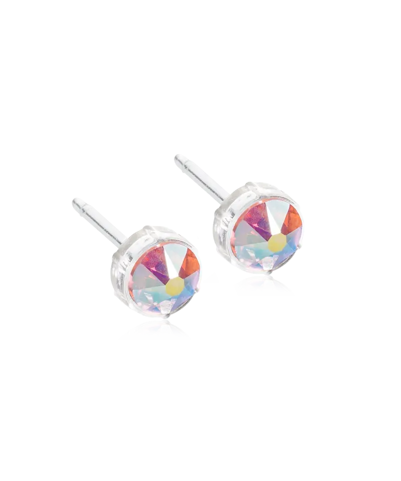 Blomdahl Bezel øredobber rainbow 6 mm plast