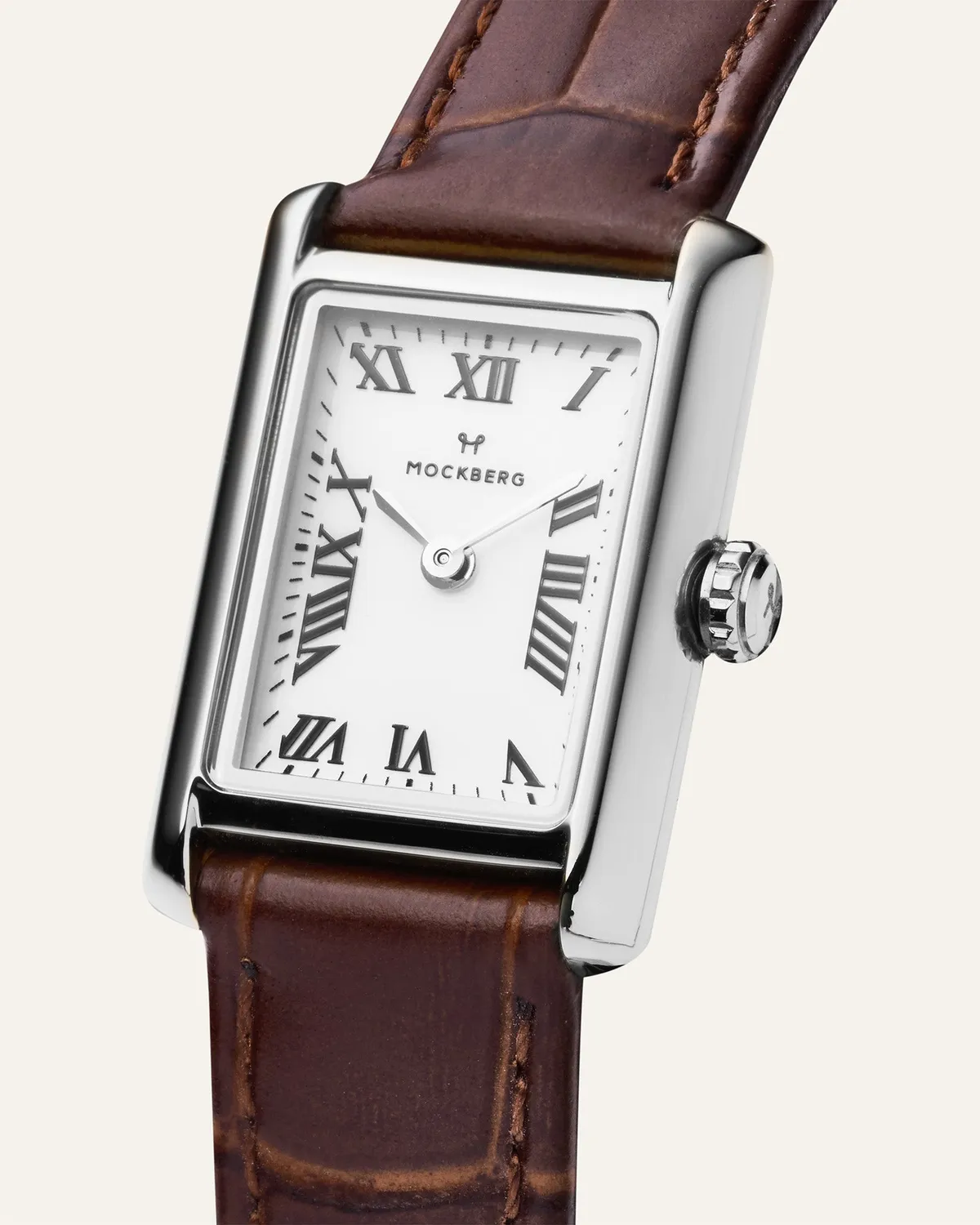 Mockberg Timeless klokke brunt skinn 19x28 mm