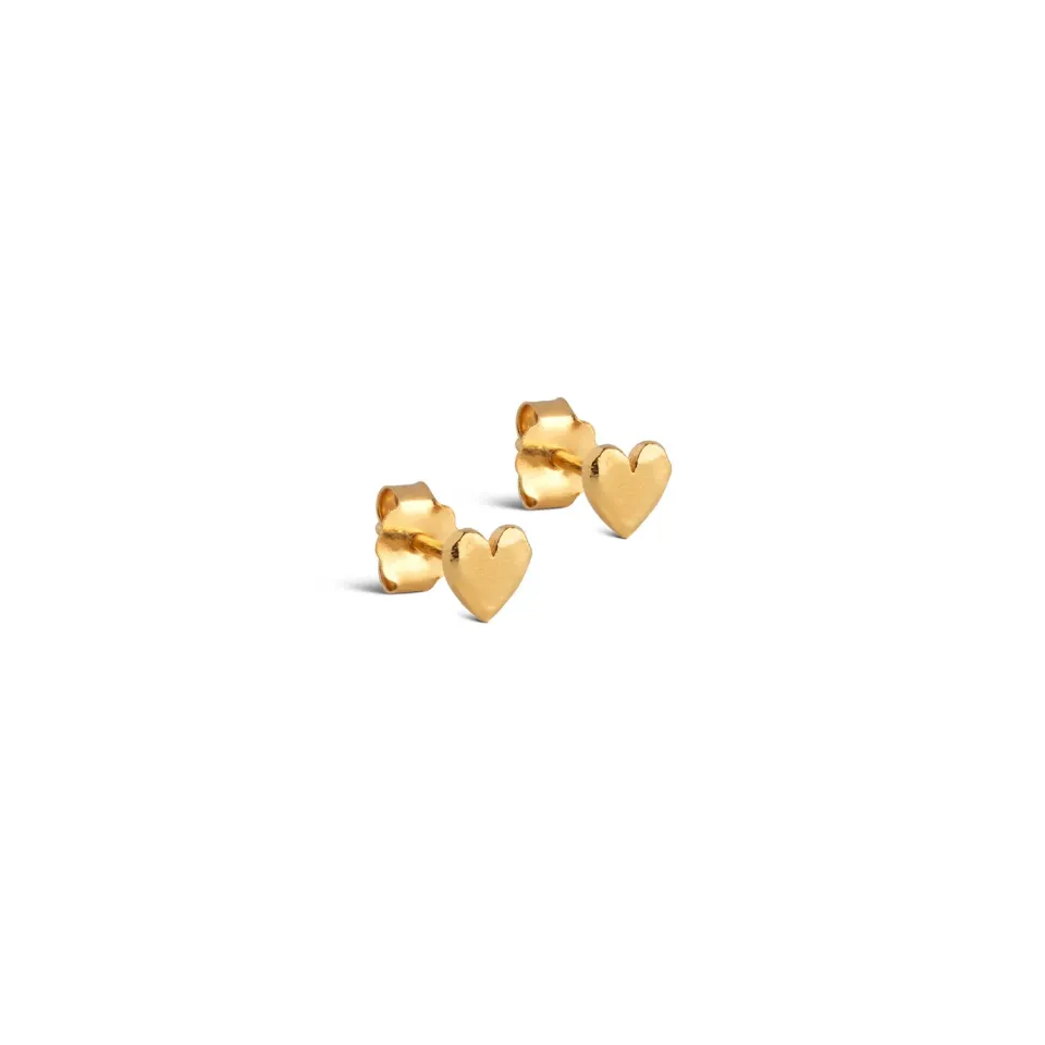 Enamel Copenhagen Heart studs gull 5 mm par hjerte