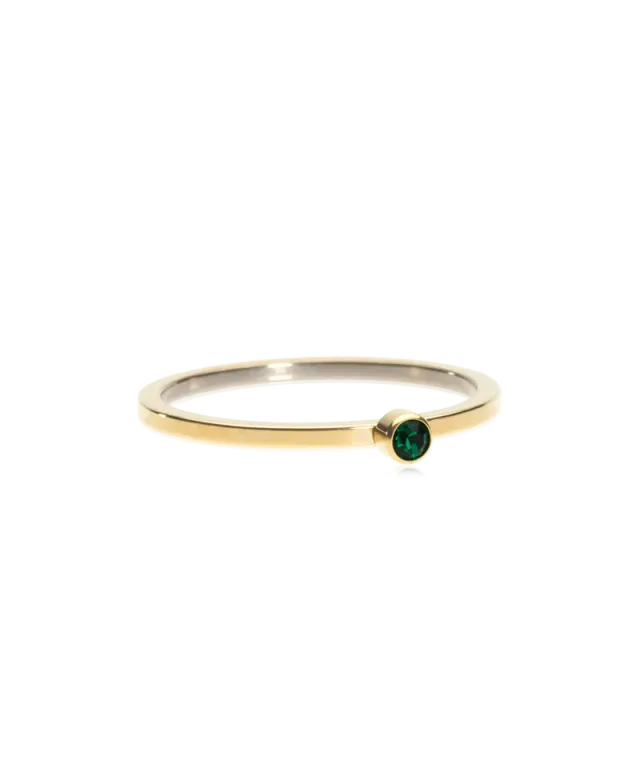Blomdahl Bezel Tiny ring emerald gullfarget smal
