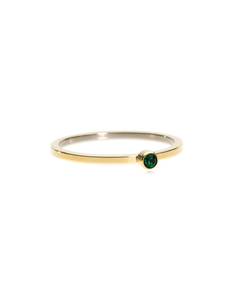 Blomdahl Bezel Tiny ring emerald gullfarget smal