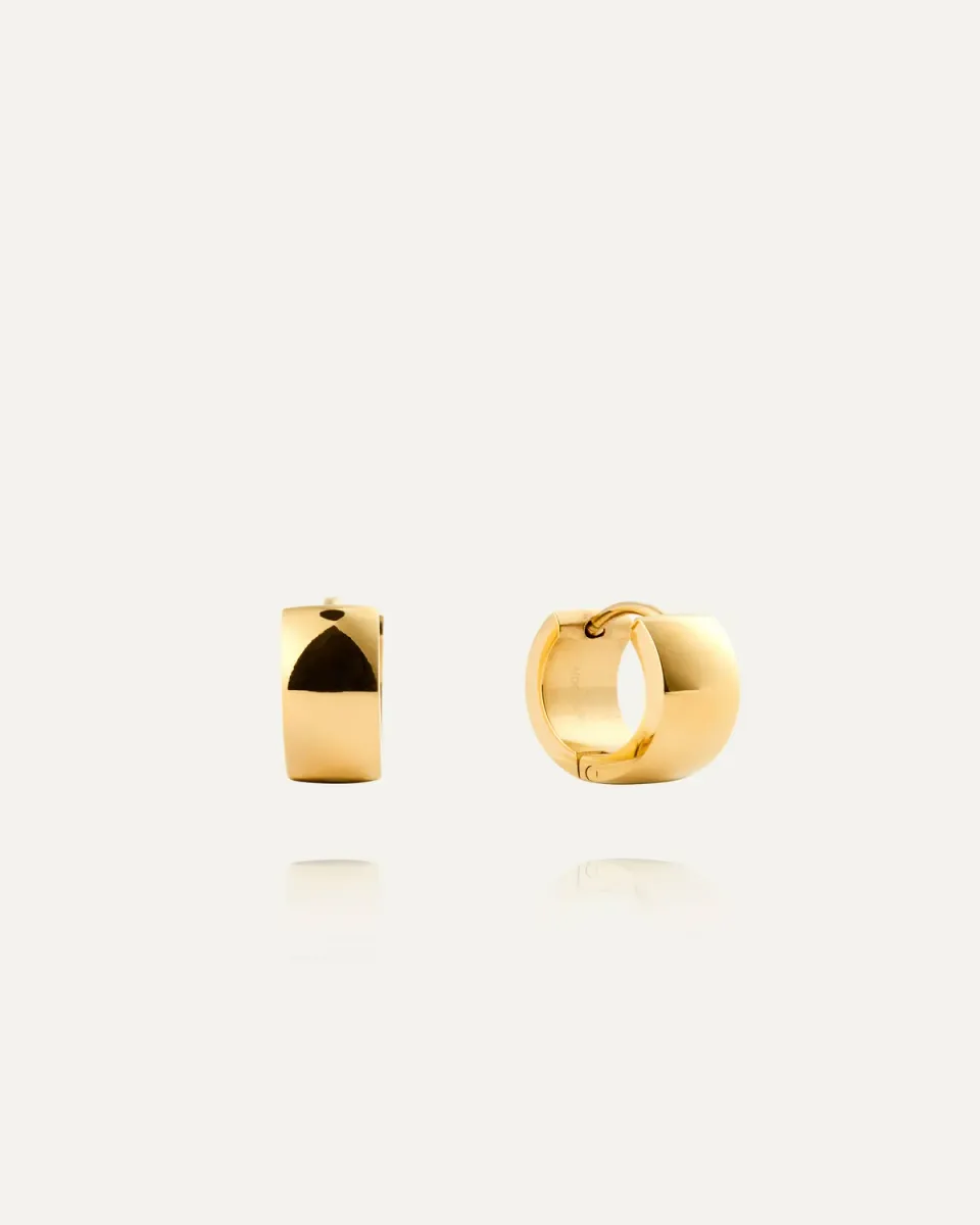 Mockberg Chunky Hoops Small øredobber gull 13 millimeter