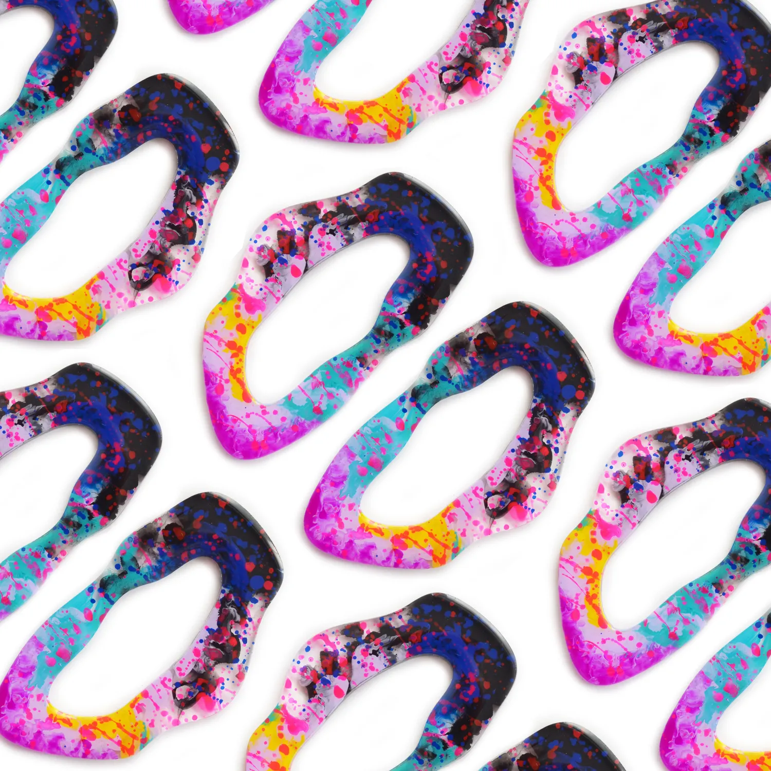 BooandBooFactory Neon Hoop øredobber studs flerfarget