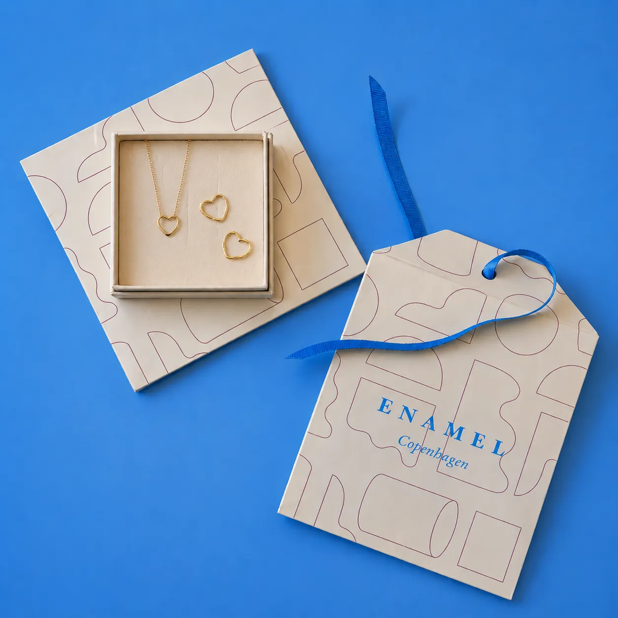 Enamel Organic Heart Classic gavesett gull hjerte