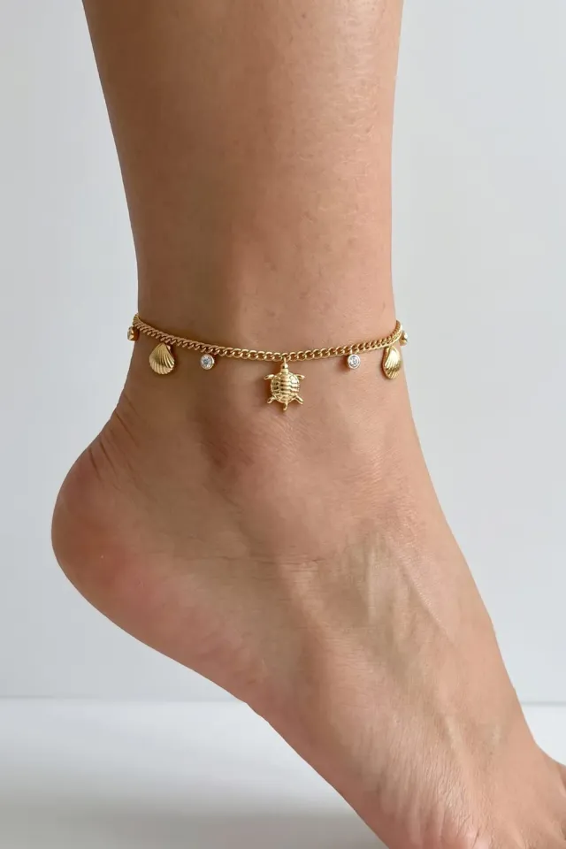 Mea Nani Castaway ankellenke 14K gull skilpadde