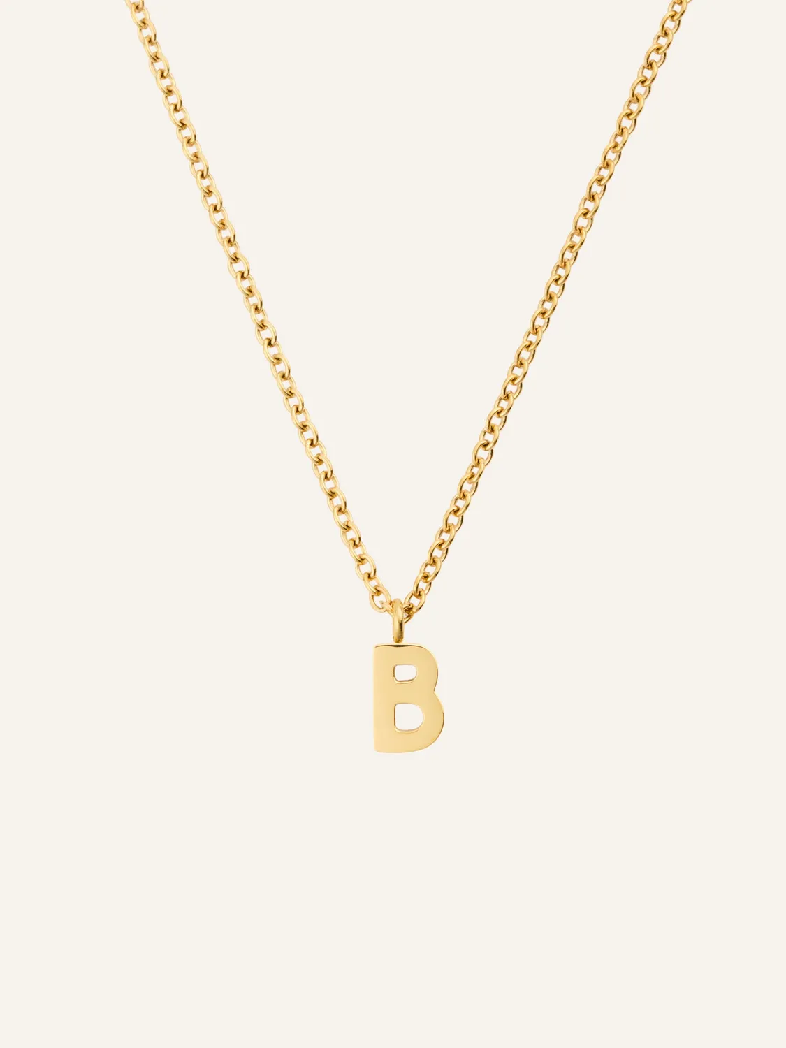 Mockberg Petite Plain Letter halskjede gull bokstav A