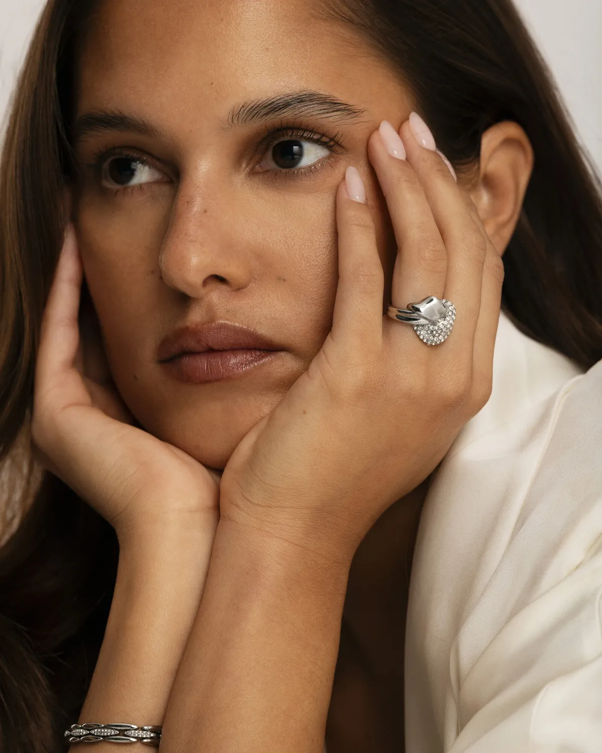 Mockberg Soirée ring sølv pavé Preciosa