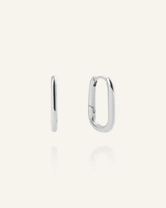 Mockberg Slim Medium U-Hoops øredobber 19,5 mm sølv