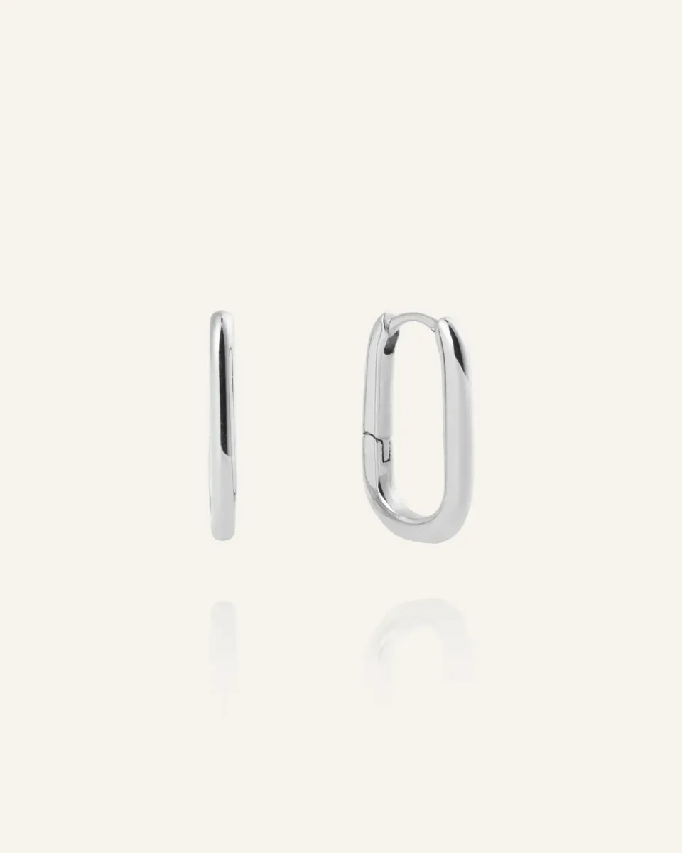 Mockberg Slim Medium U-Hoops øredobber 19,5 mm sølv