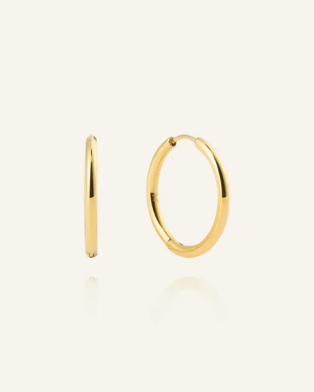 Mockberg Slim Large Hoops øredobber gull 20 mm