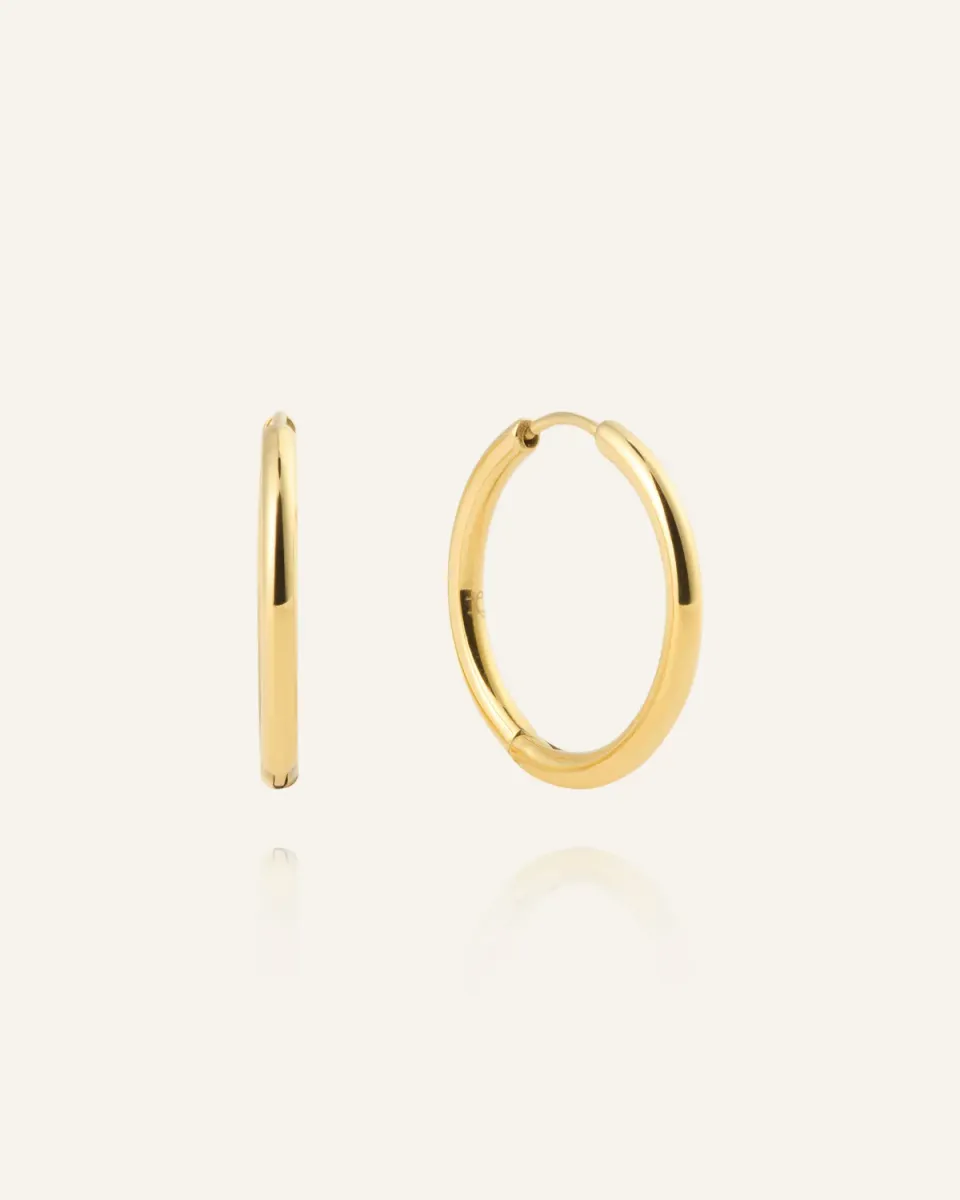 Mockberg Slim Large Hoops øredobber gull 20 mm