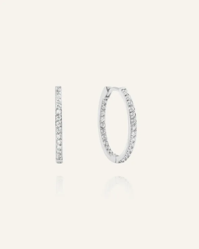 Mockberg Sparkle Large Hoops creoler sølv 20 mm