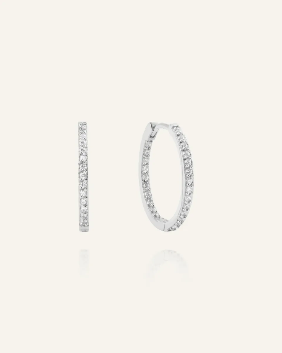 Mockberg Sparkle Large Hoops creoler sølv 20 mm