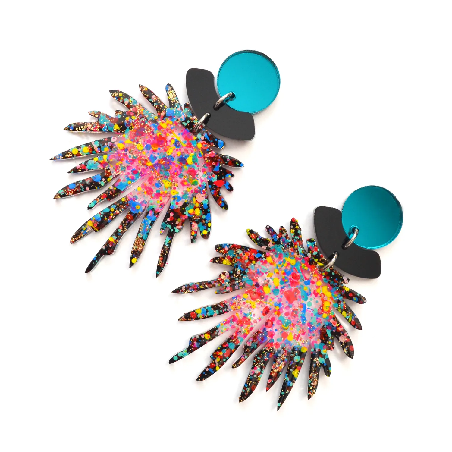 BooandBooFactory Confetti Pom Pom øredobber flerfarget
