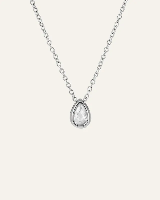 Mockberg Céleste Necklace kjede sølv hvit zirkonia