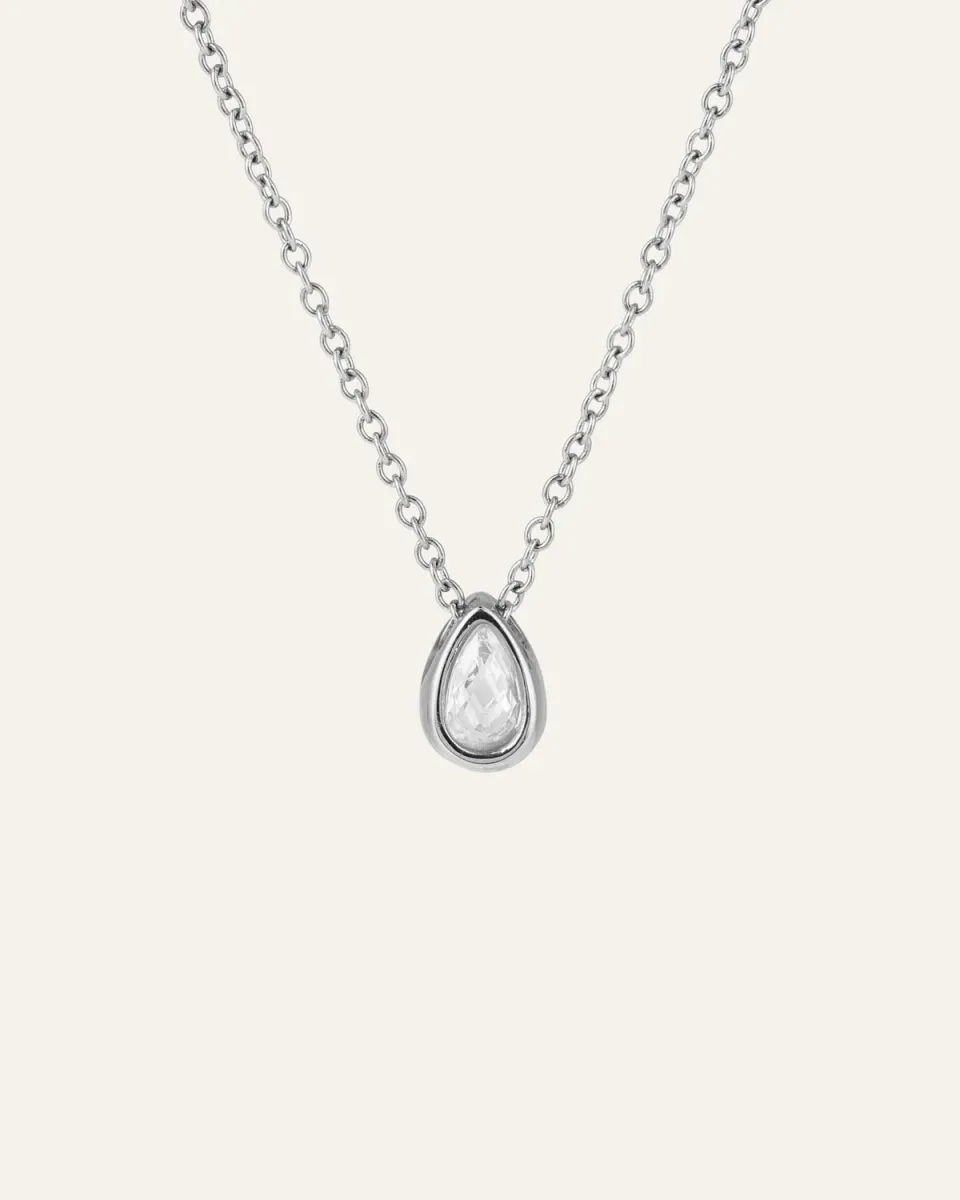 Mockberg Céleste Necklace kjede sølv hvit zirkonia