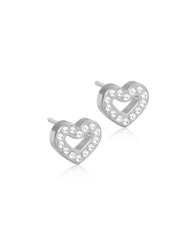 Blomdahl Brilliance Heart Hollow øredobber crystal 8 mm