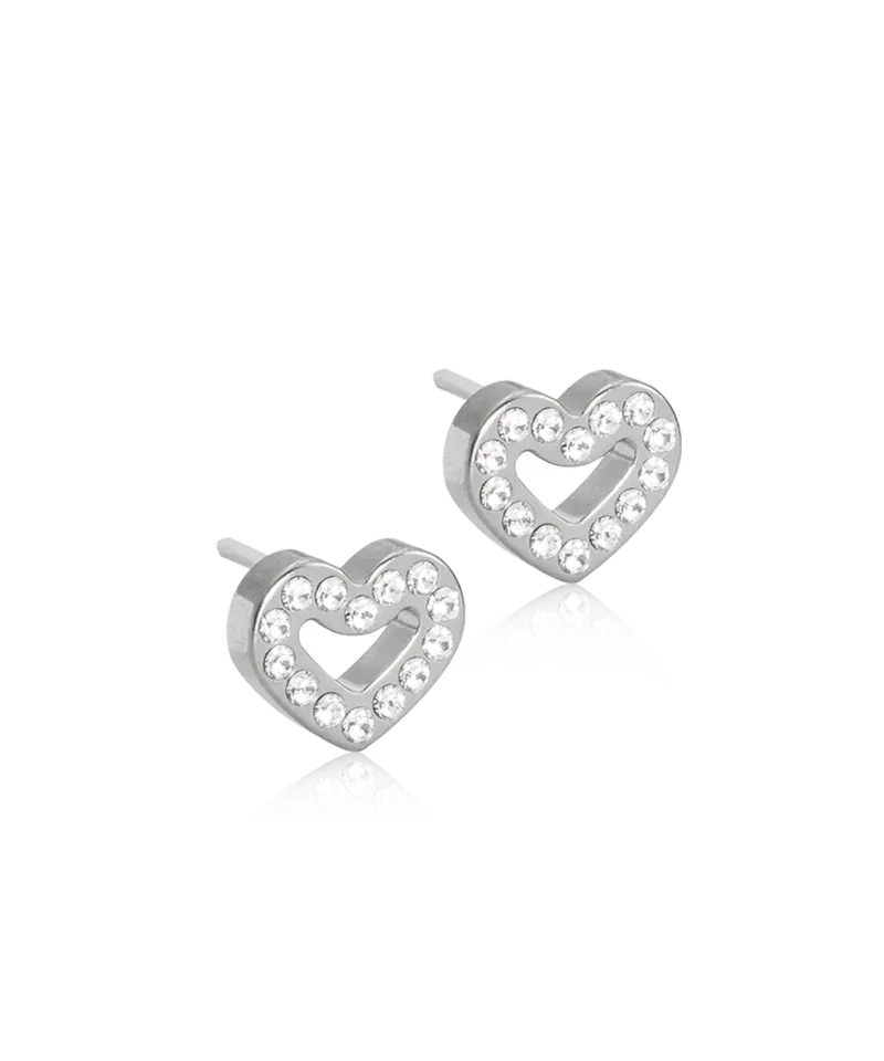 Blomdahl Brilliance Heart Hollow øredobber crystal 8 mm