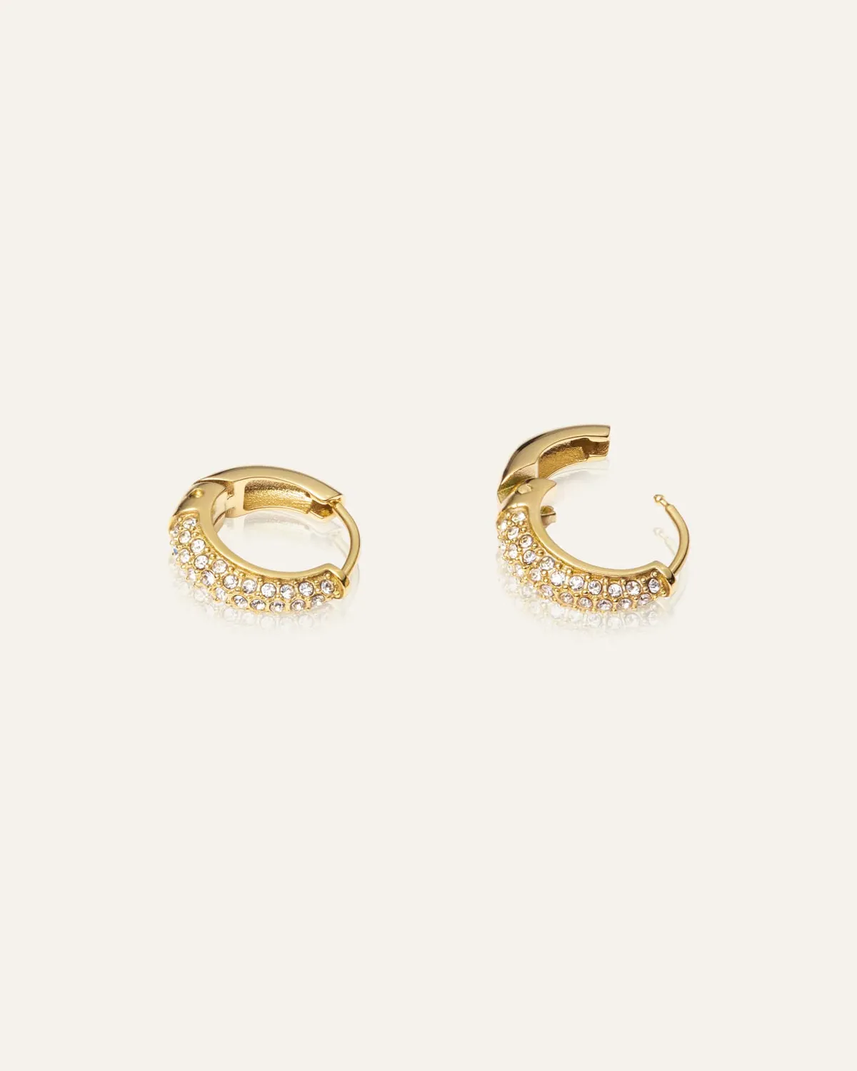 Mockberg Pavé Precious small hoops øredobber gull 14 mm vanntette