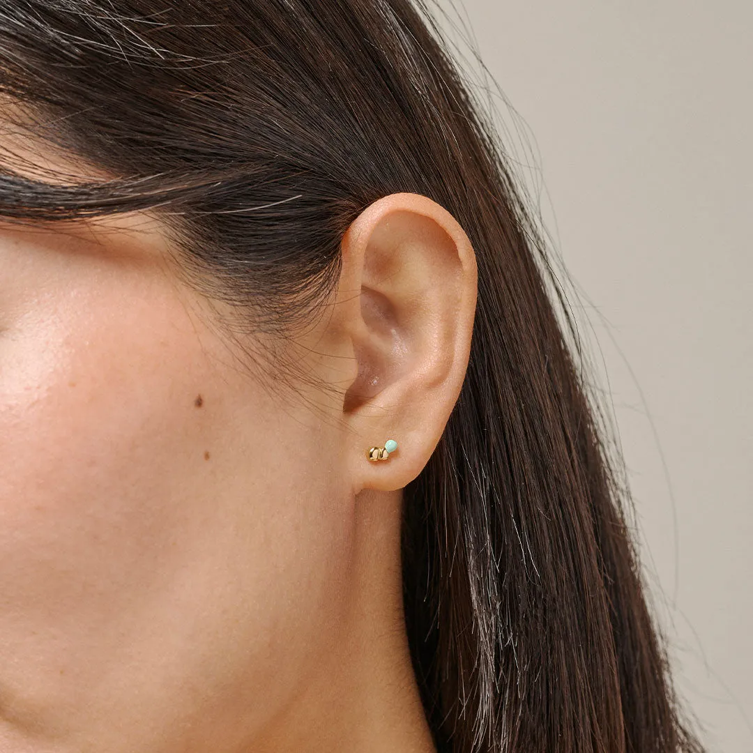 Enamel Nara studs 7 mm mint øredobber
