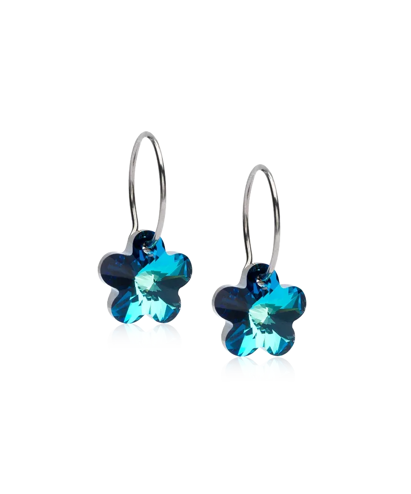 Blomdahl Pendant Flower øredobber turkis 14 mm titan