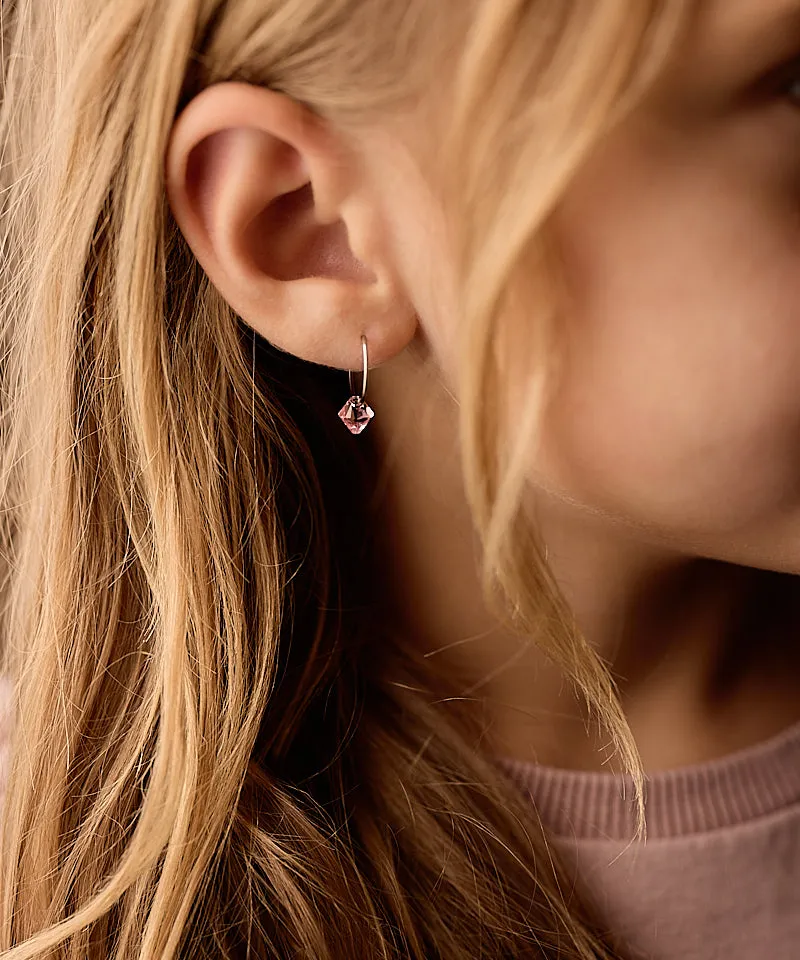 Blomdahl Bicone Ear Ring øredobber 14 mm light rose titan